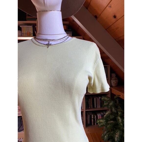 Ribbed Tee Green Cotton - Picture 3 of 6